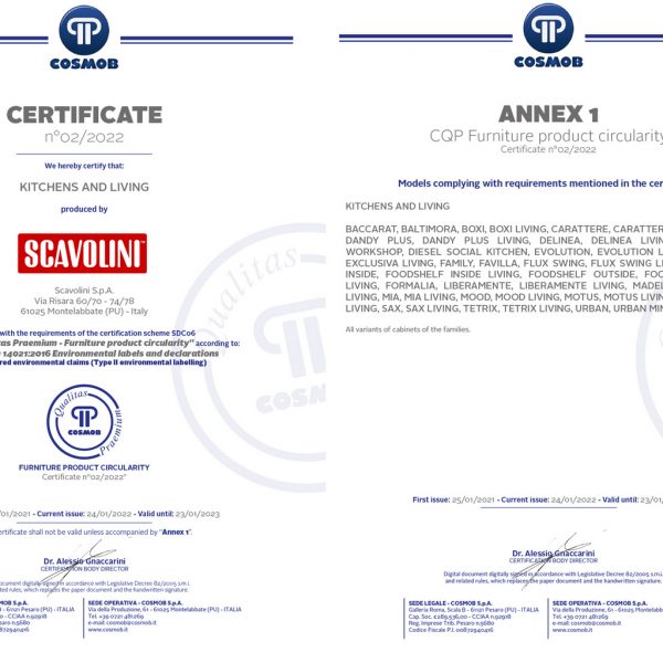 SCAVOLINI - CQP Circolarità del prodotto (02-21) 24-01-22_ENG_A